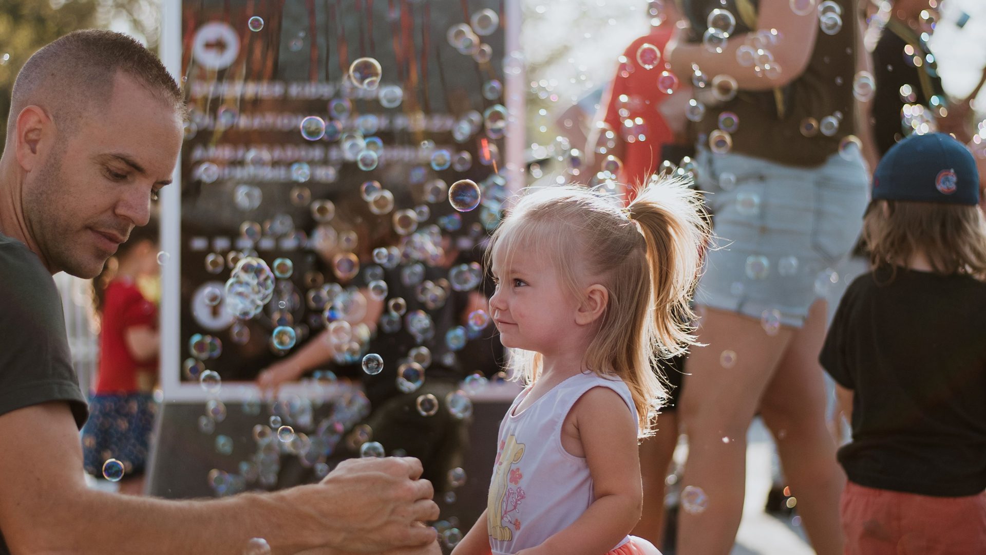 Blowing Bubbles at Promenade Park