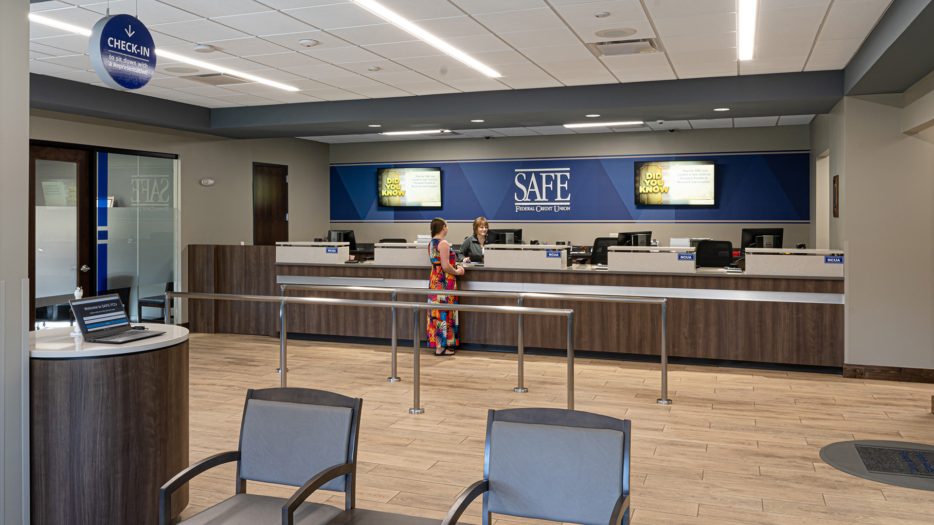 SAFE Federal Credit Union teller line