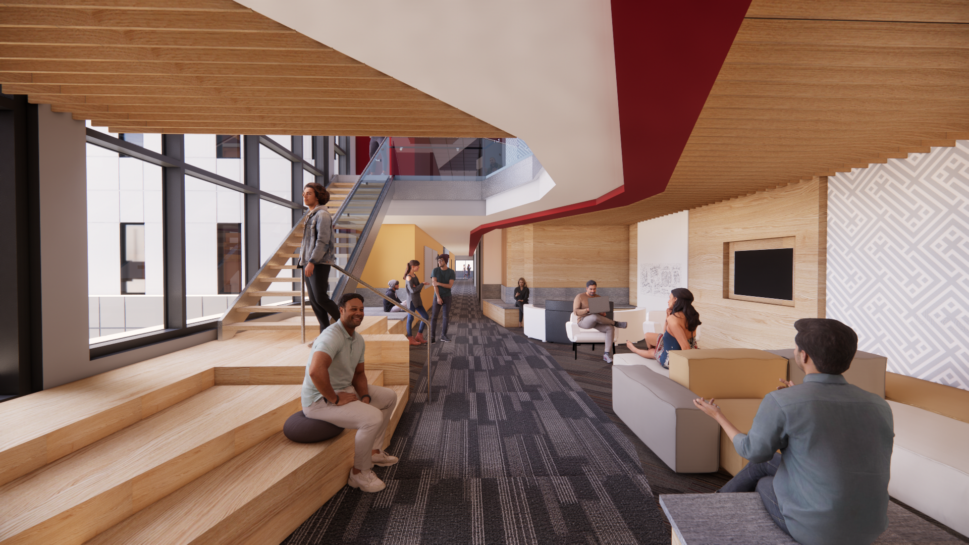 University of St. Thomas Student Housing Residence Hall Study Nooks Rendering