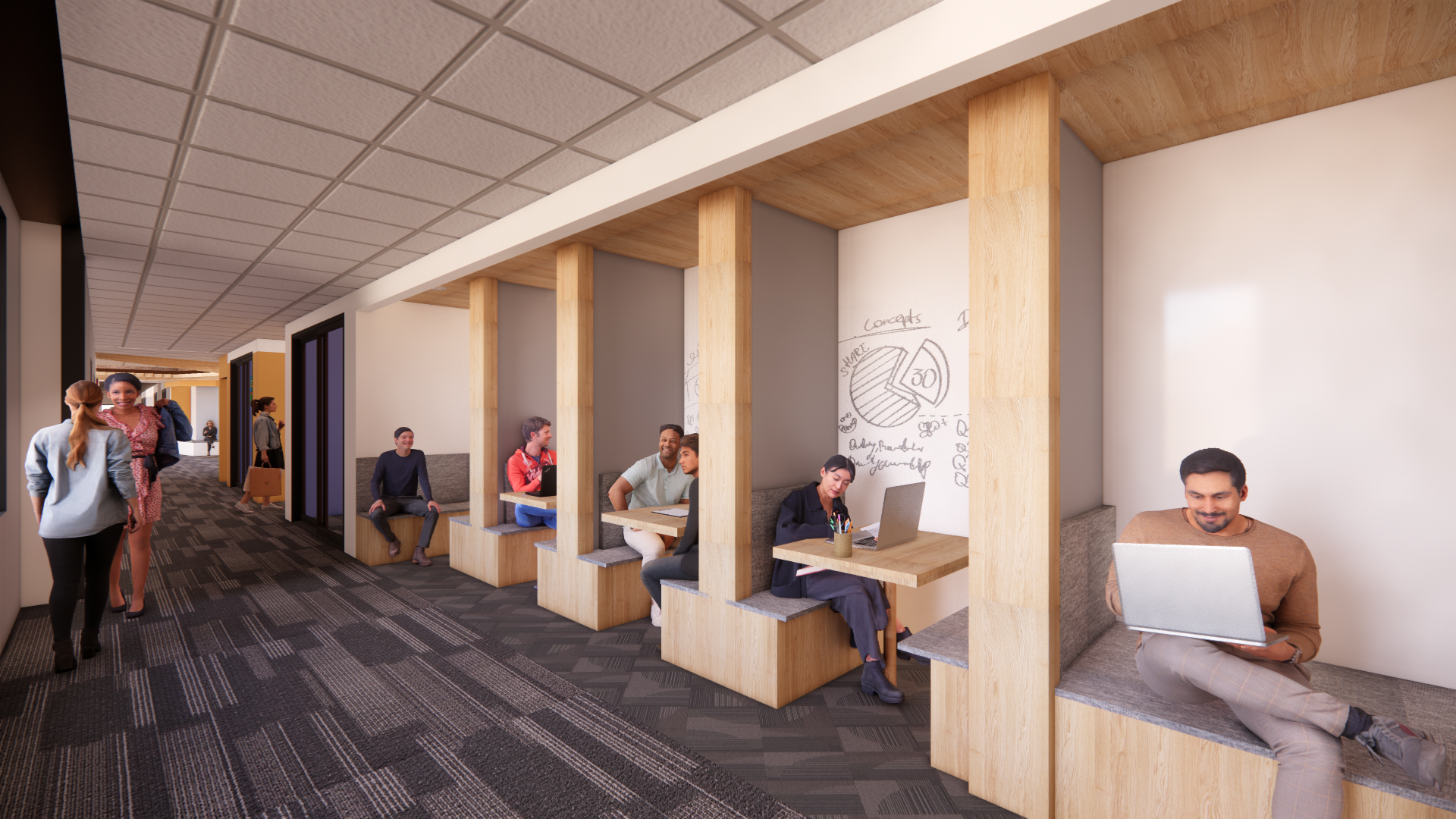 University of St. Thomas Student Housing Residence Hall Study Nooks Rendering