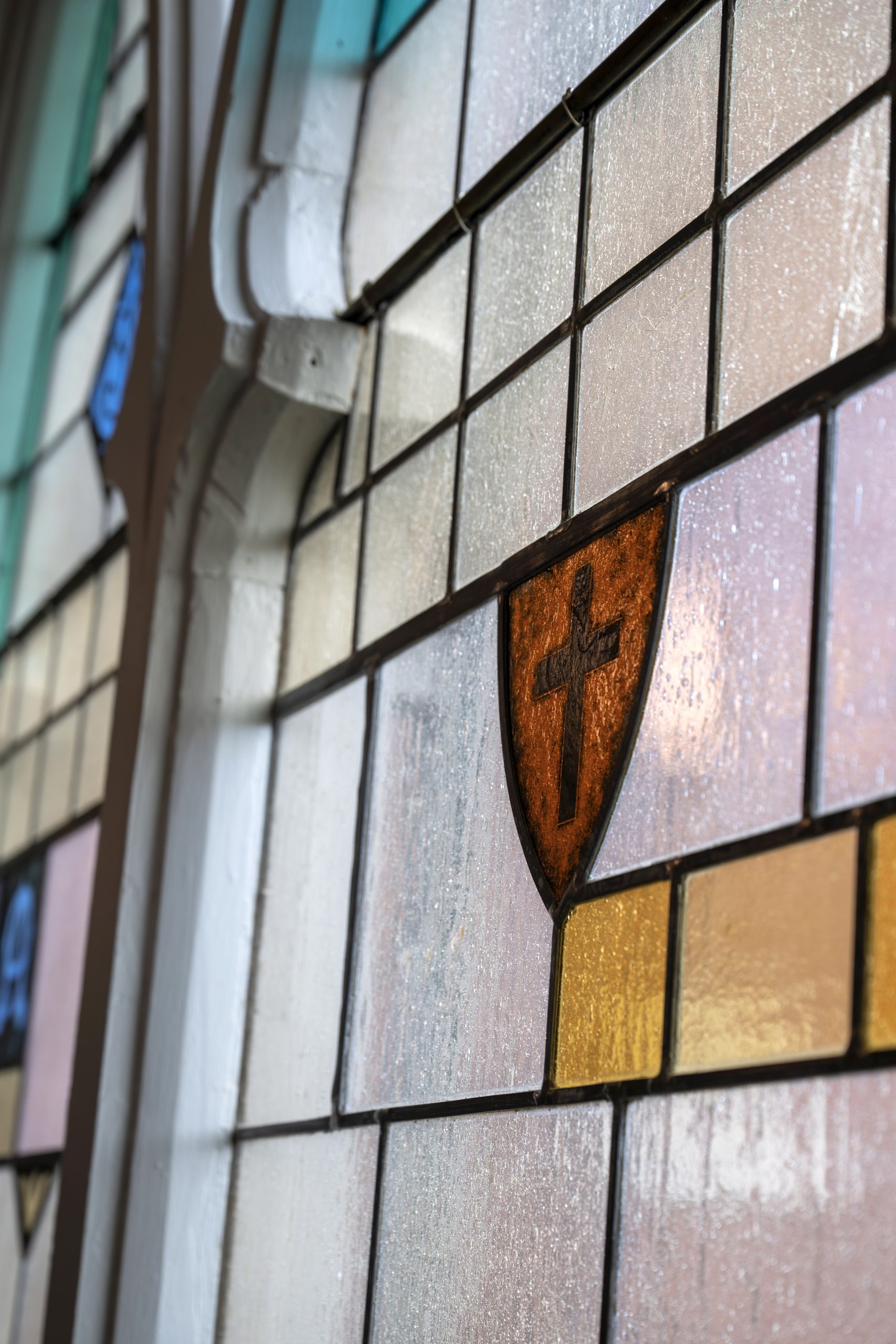 Stained glass window.