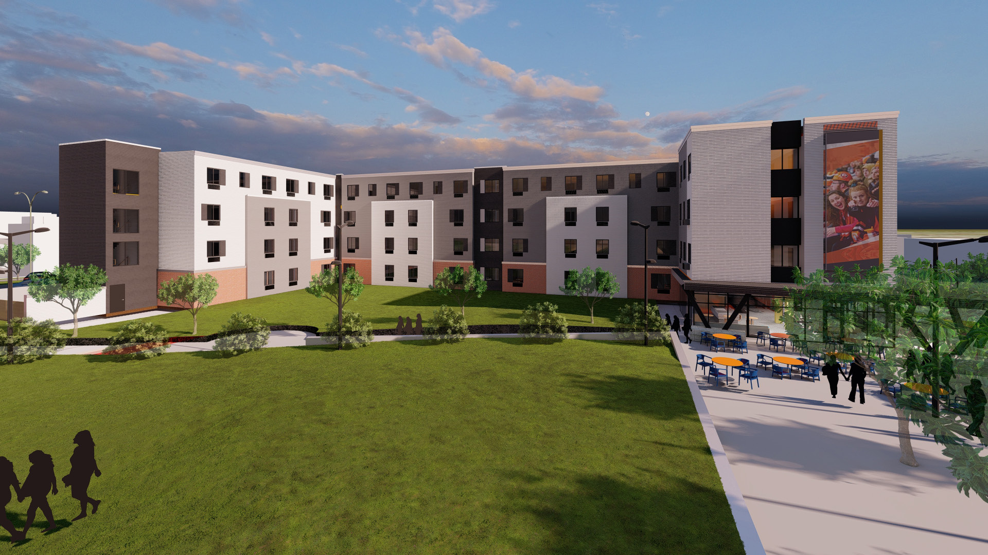 Indiana Tech Student Housing Residence Hall Exterior Rendering