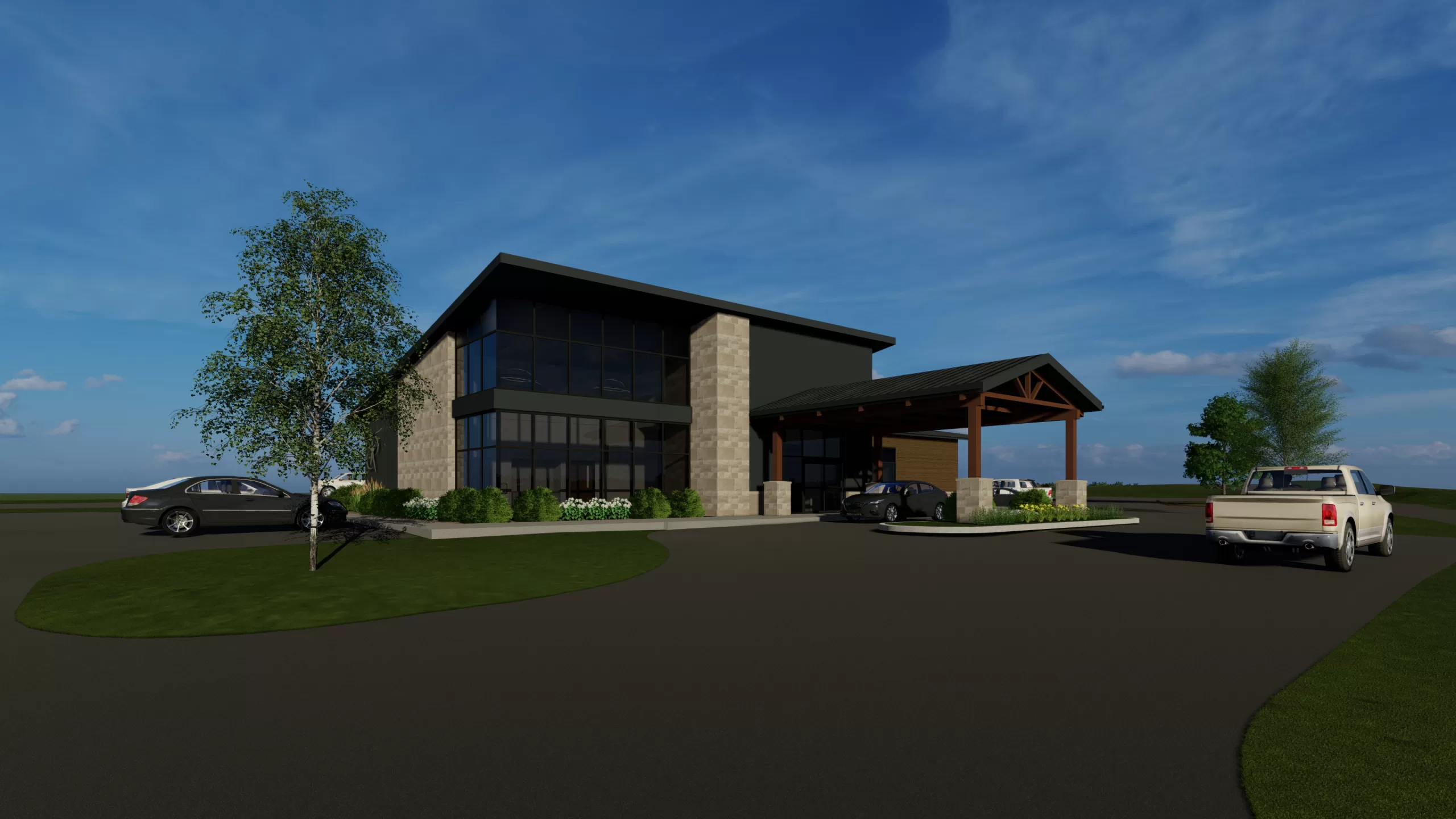 Rush Memorial Hospital Milroy Clinic Exterior Entrance Rendering