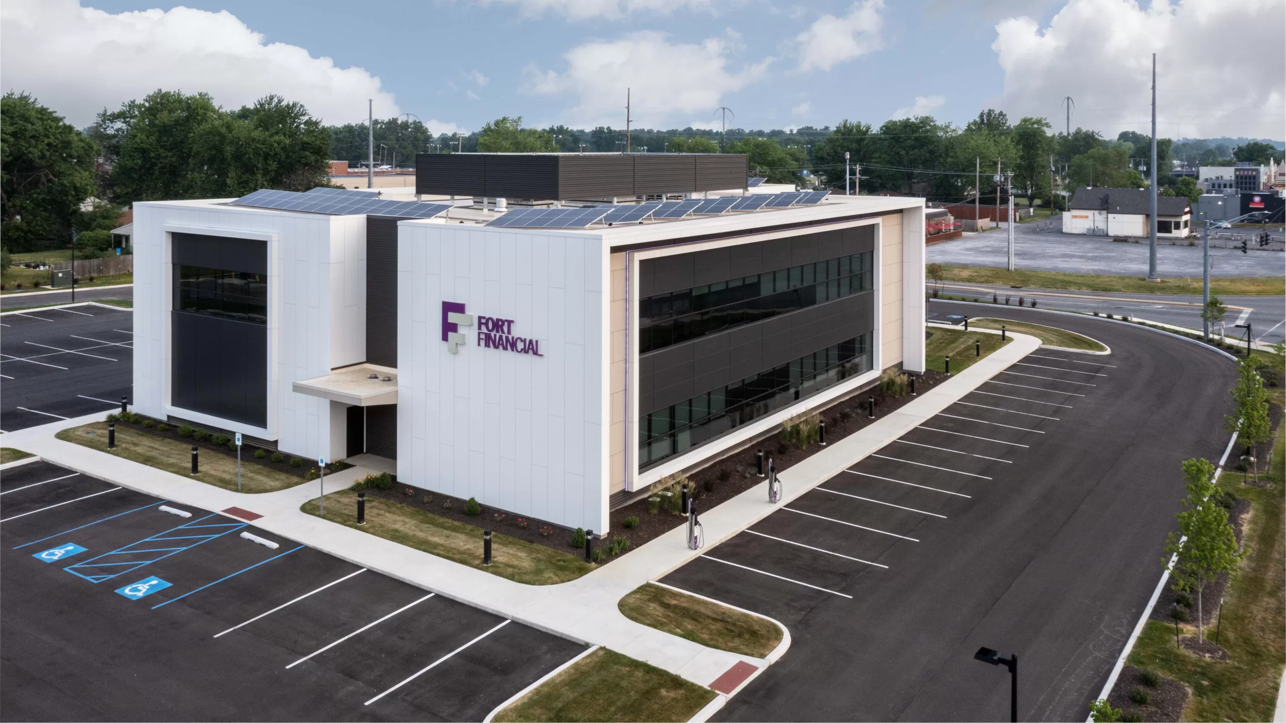 Fort Financial Credit Union Headquarters Solar Panels on Roof