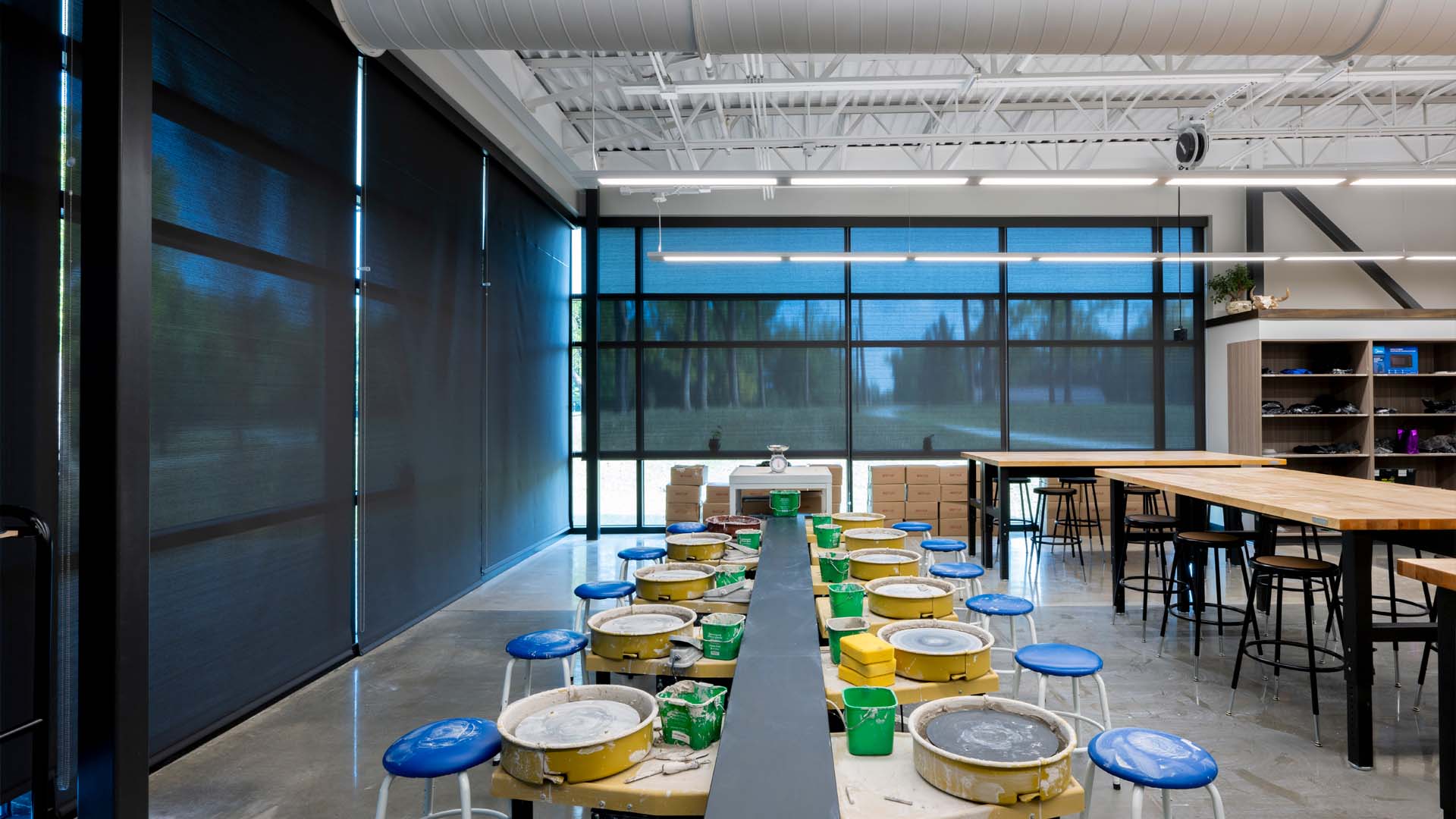 High school fine arts building classroom.