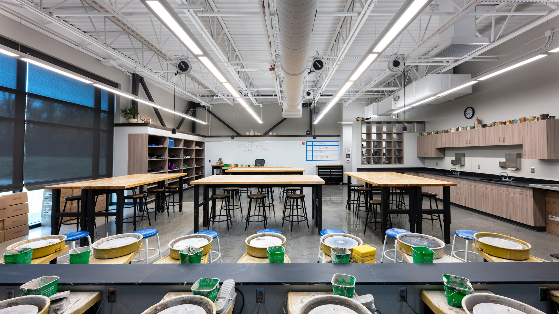 High school fine arts building classroom.