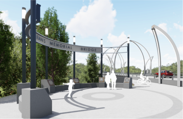 Veterans Memorial Bridge Plaza Rendering