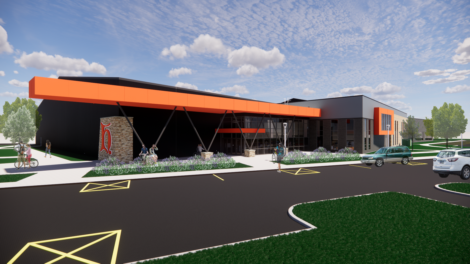 Heidelberg University Fieldhouse Exterior Rendering