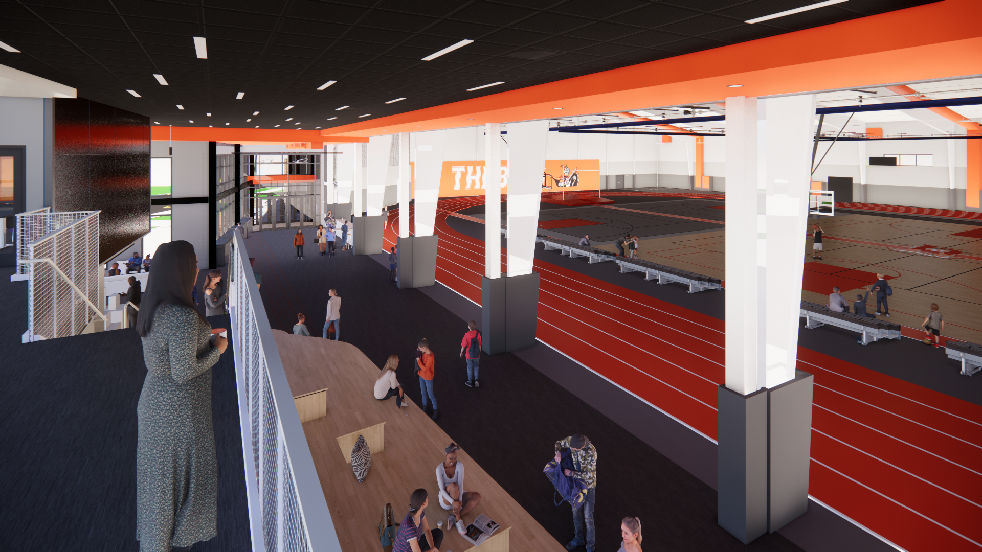 Heidelberg University Frann's Fieldhouse Second Floor Overlook Rendering