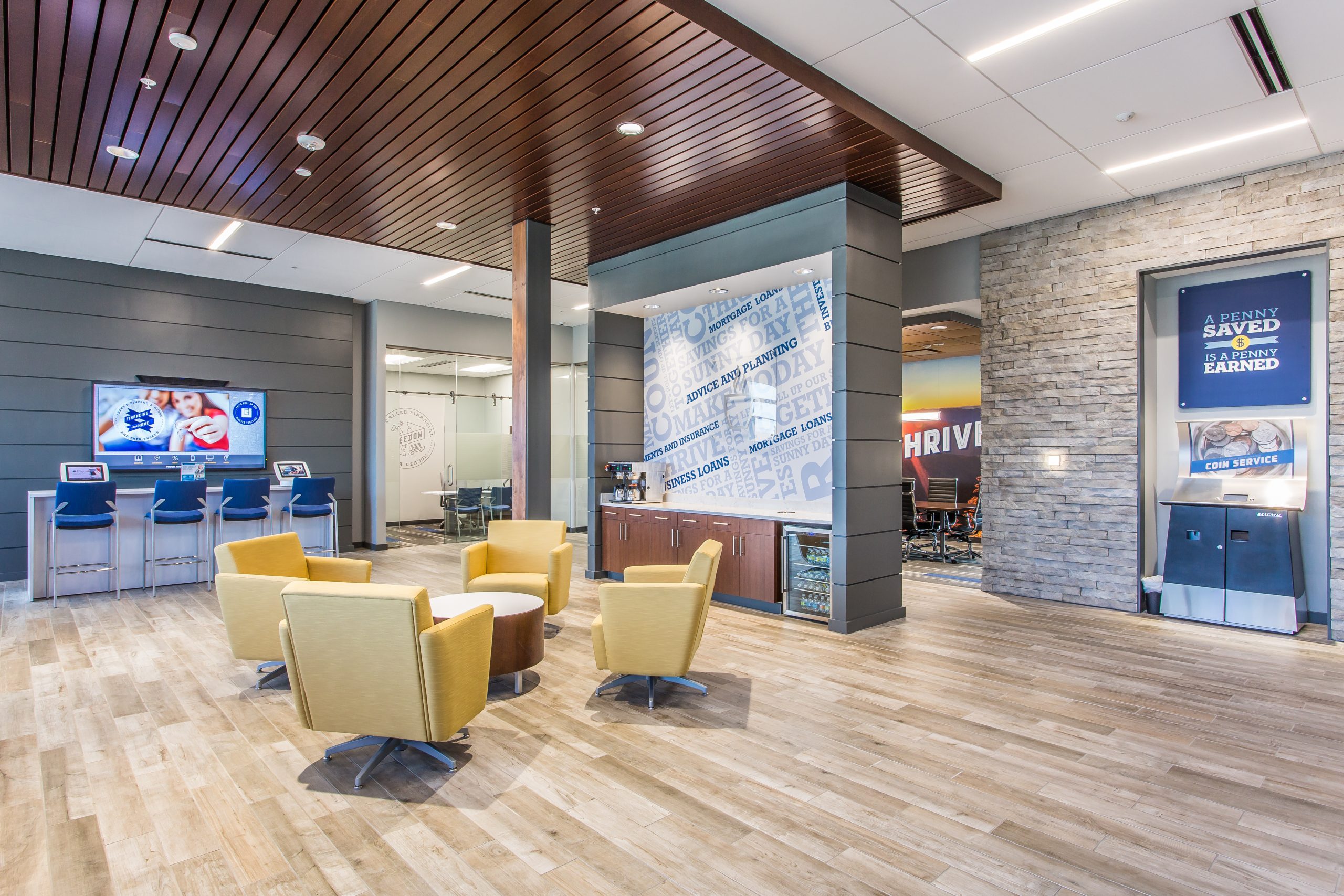 ORNL Federal Credit Union Northshore Lobby Seating and Coffee Bar