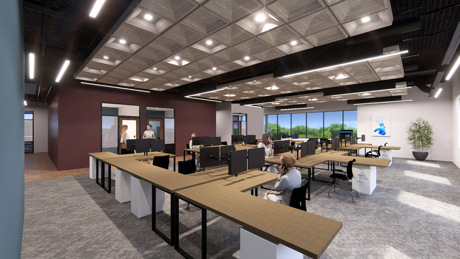 Bippus State Bank - Workstations Rendering