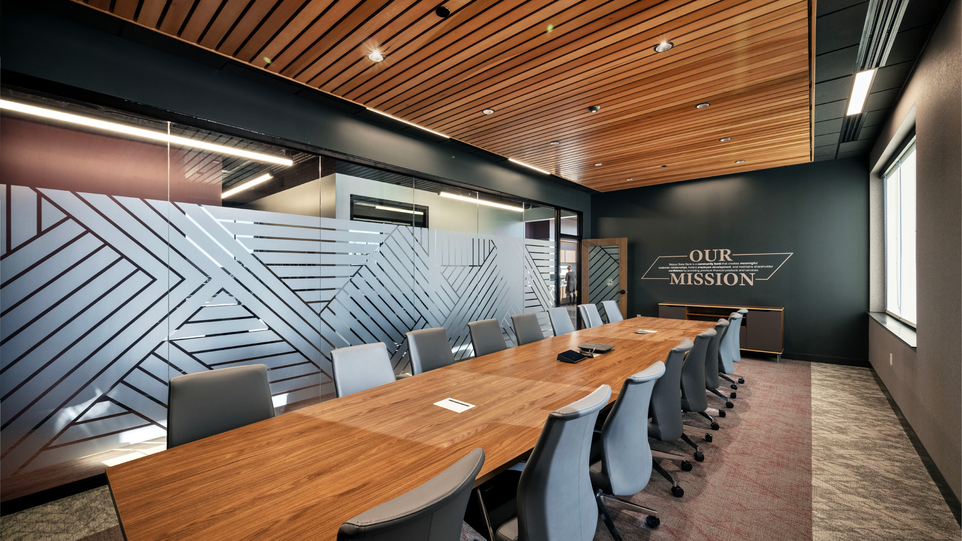 Bank operations center board room