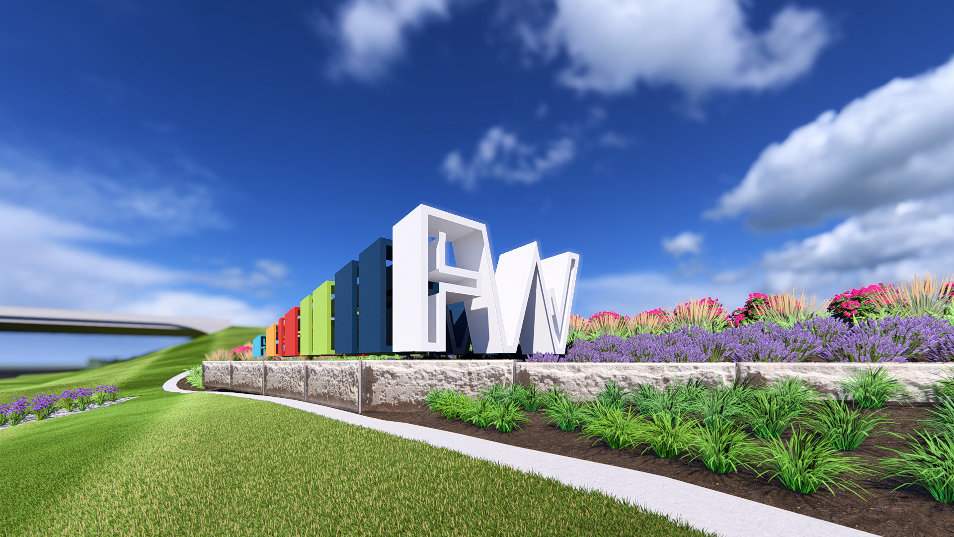 City of Fort Wayne Gateway Marker Rendering - FW