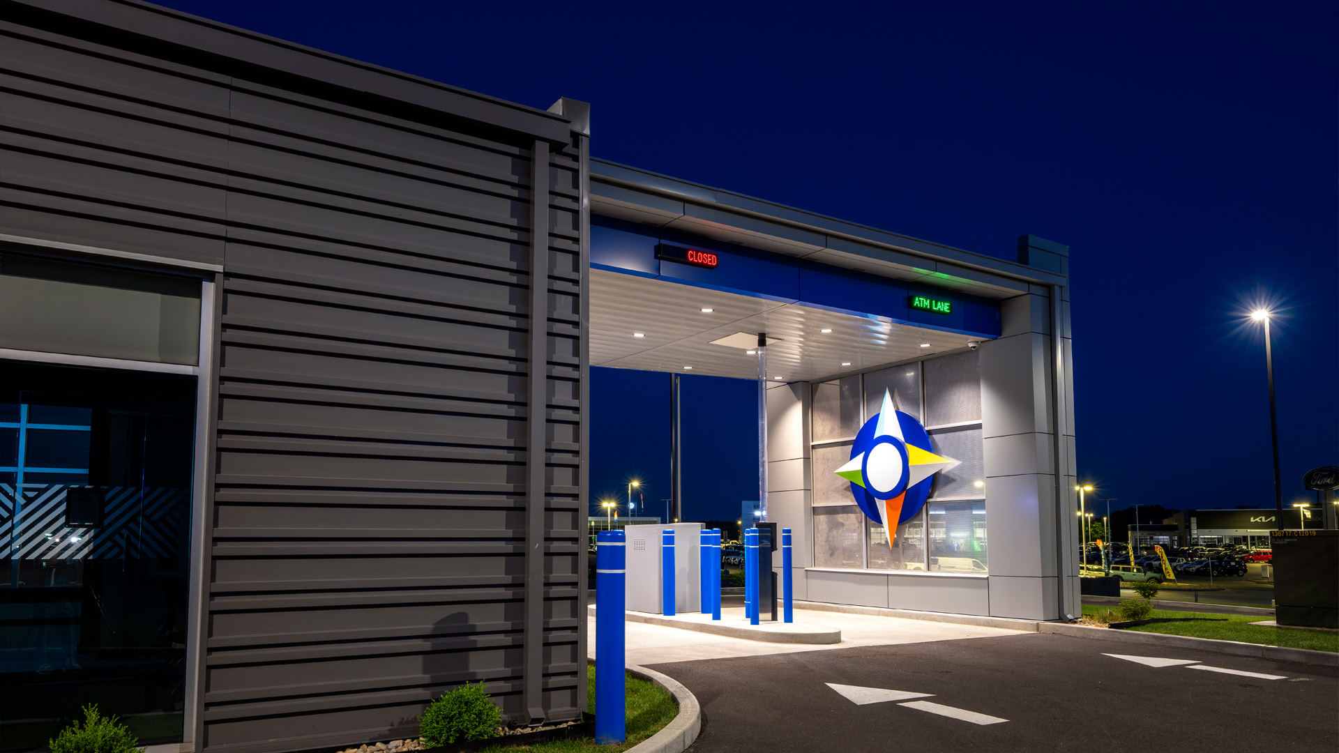 Pioneer Federal Credit Union Morganton Drive-Thru Exterior Logo Wall