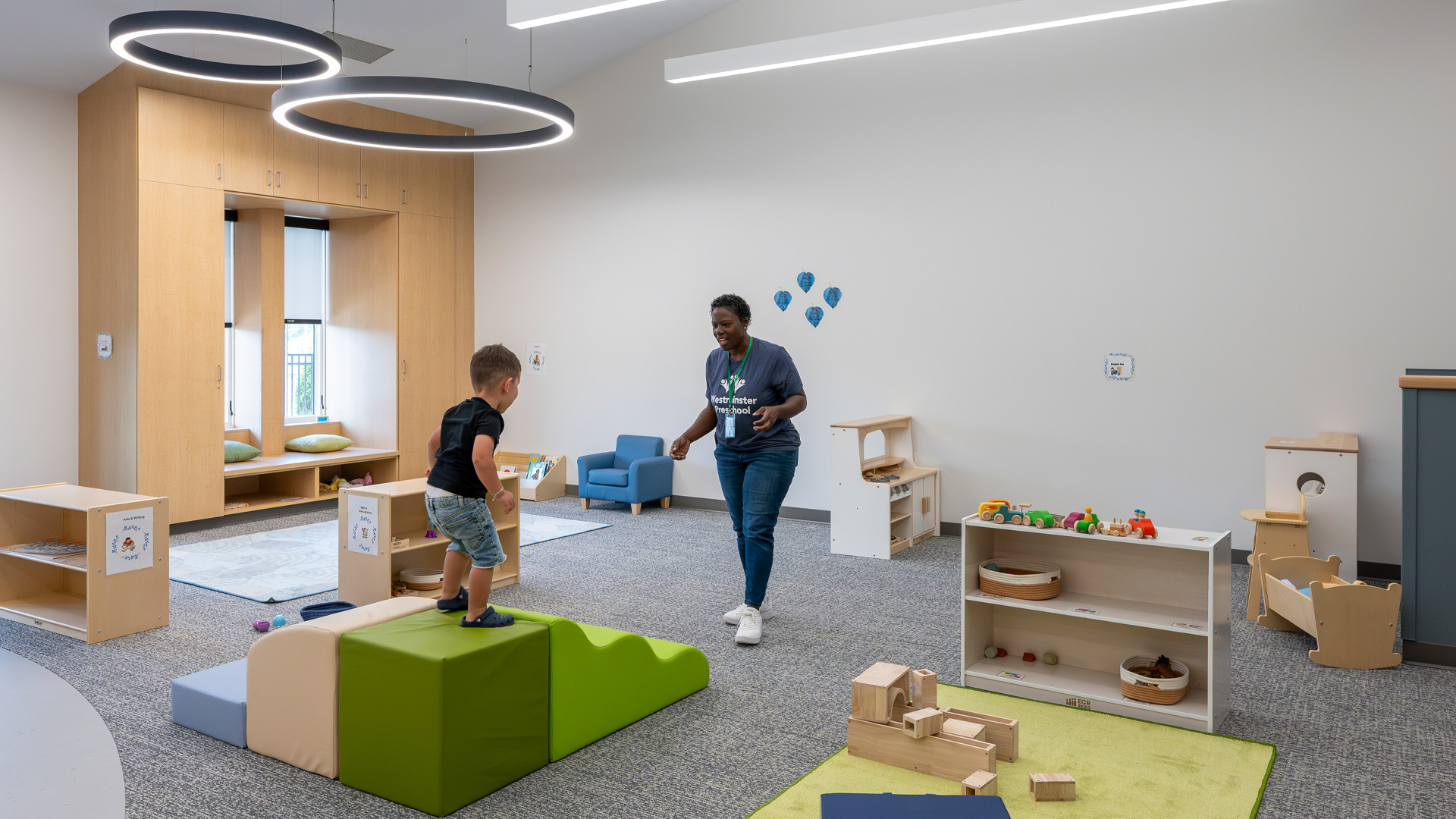 Early childhood classroom with colorful toys.