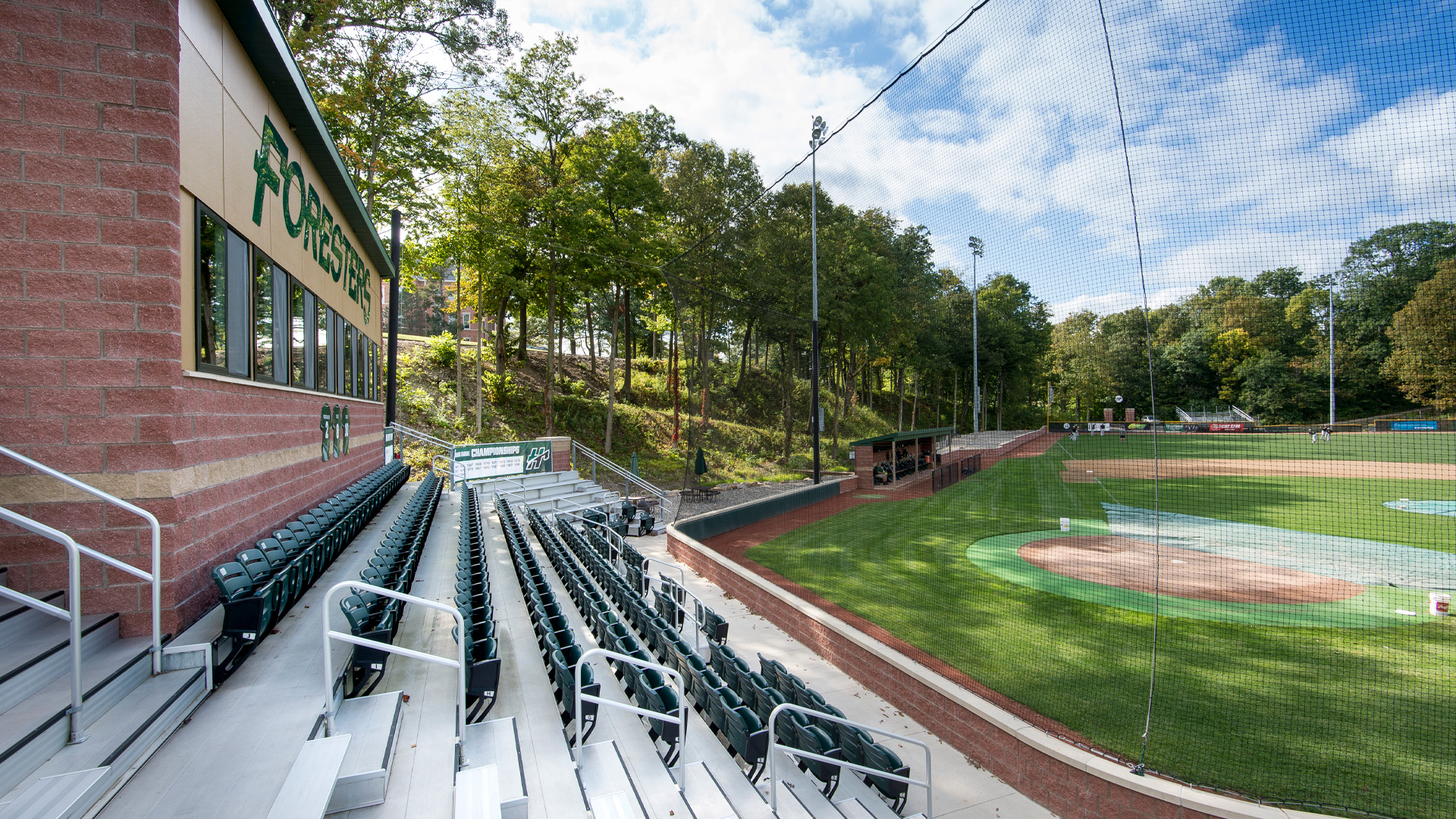 Huntington University Forester baseball bleachers.