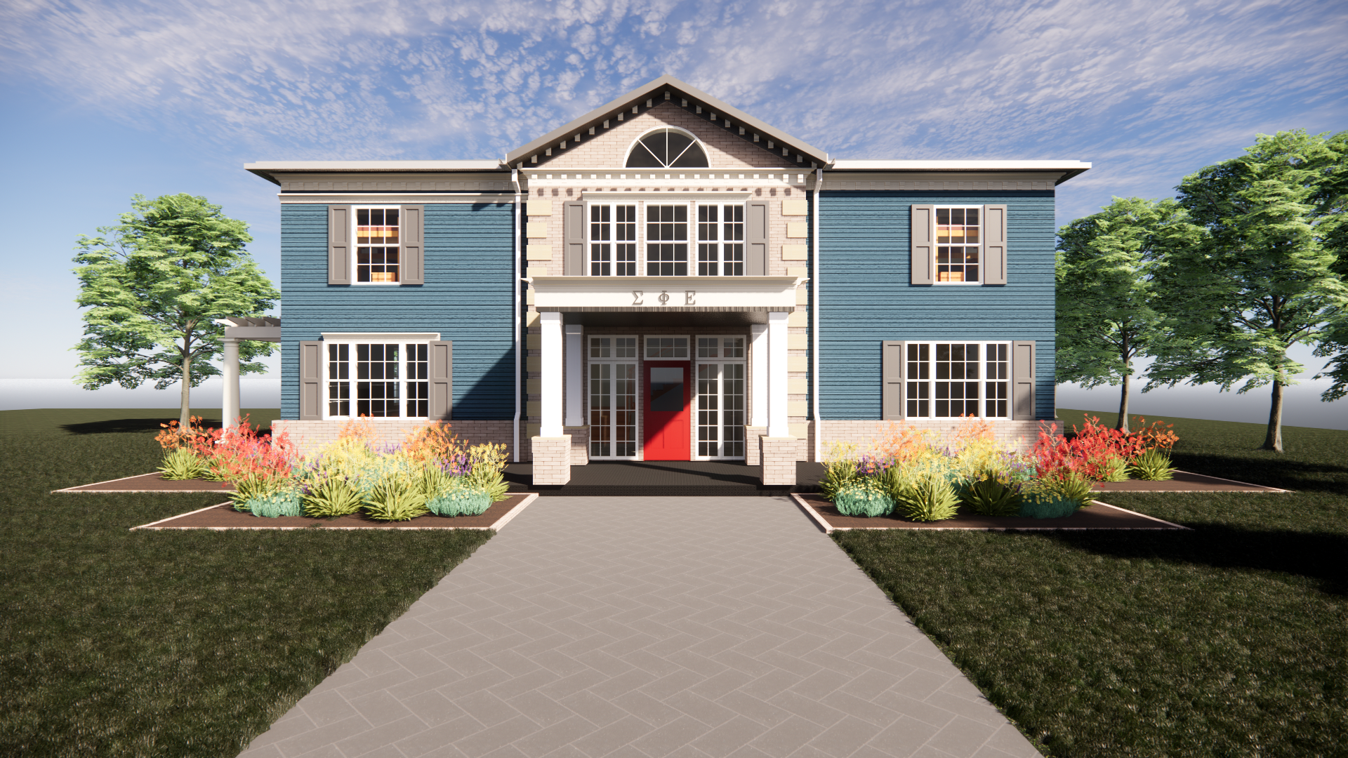 Indiana Tech Sig Ep Housing Front Exterior rendering