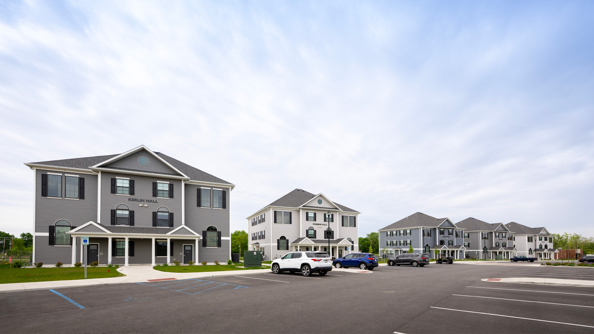 Three Taylor University residential buildings.