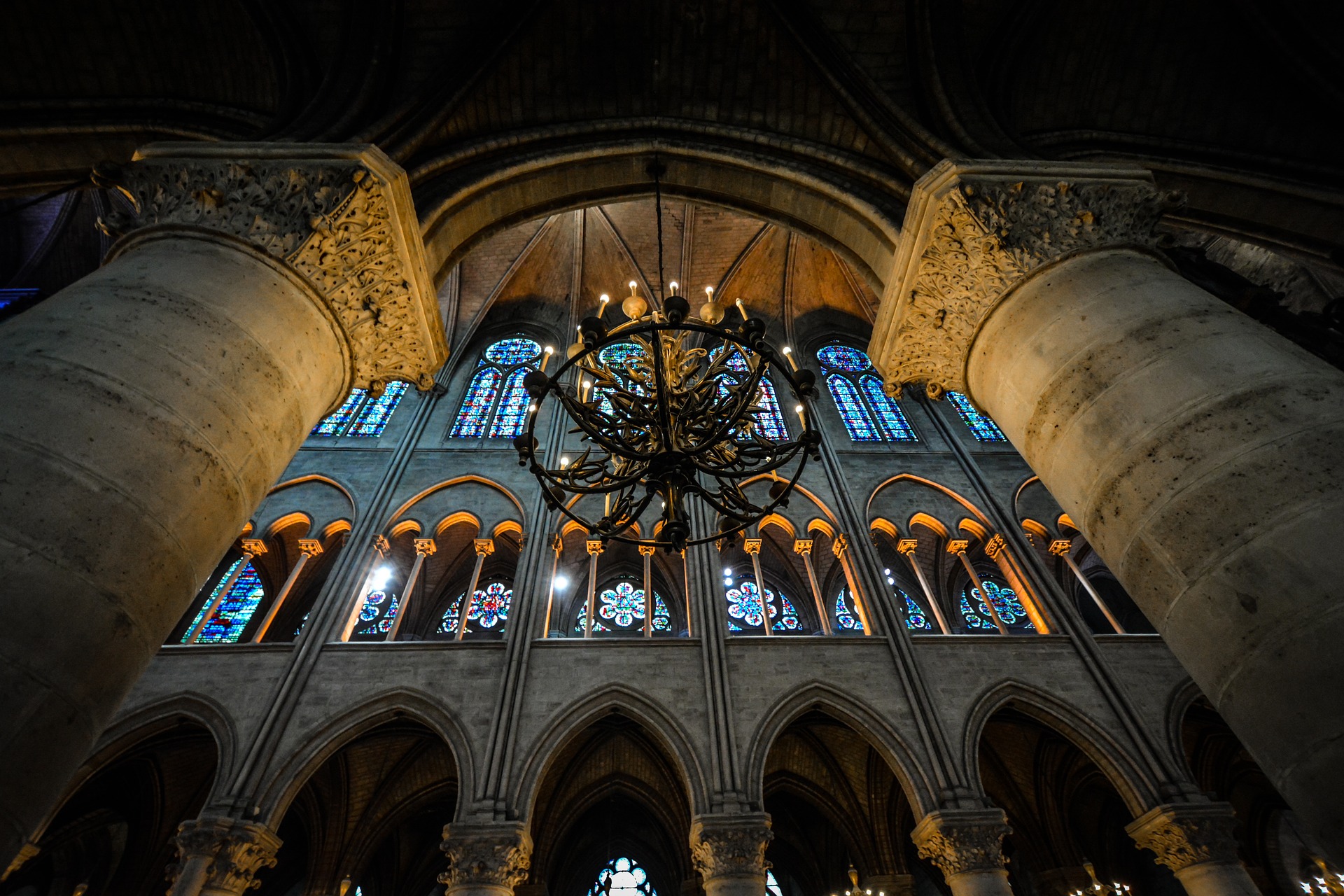 Notre Dame Cathedral Interior Looking Up