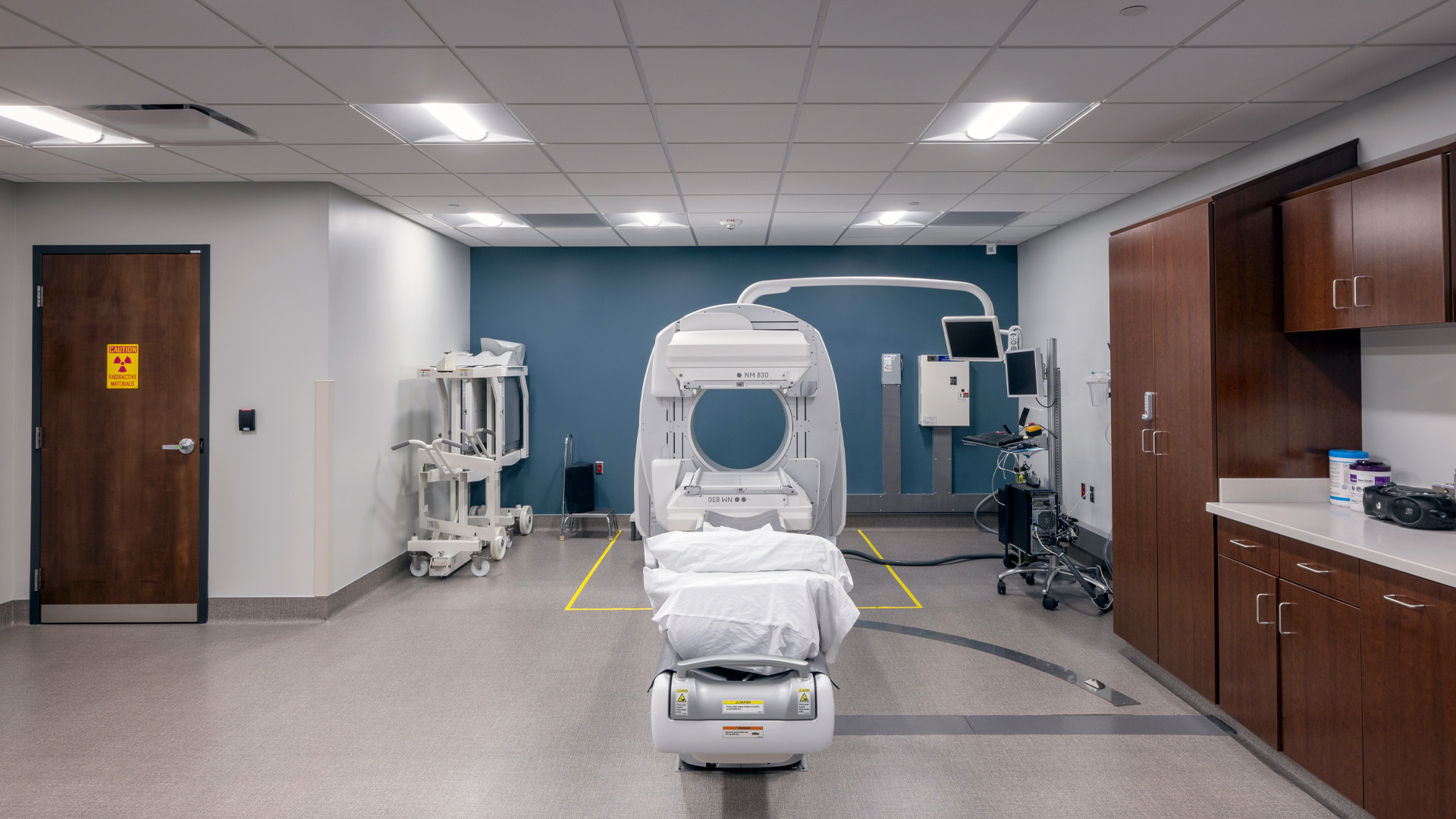 Testing room in cardiopulmonary unit.