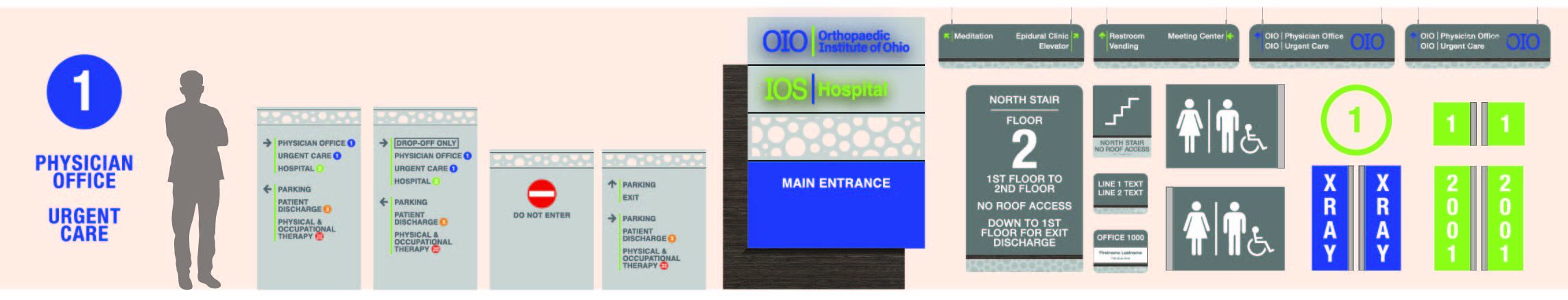 Institute of Orthopaedic Surgery wayfinding graphics