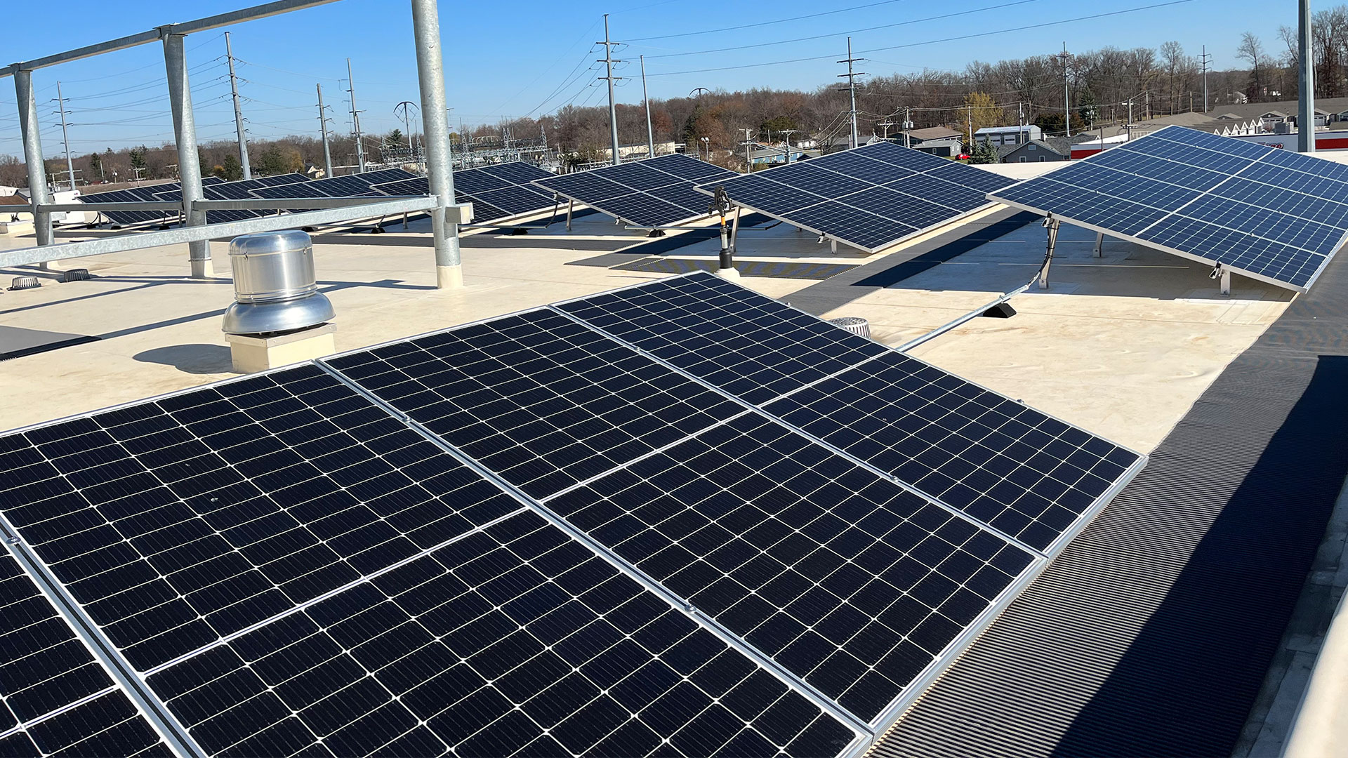 Solar panels on rooftop