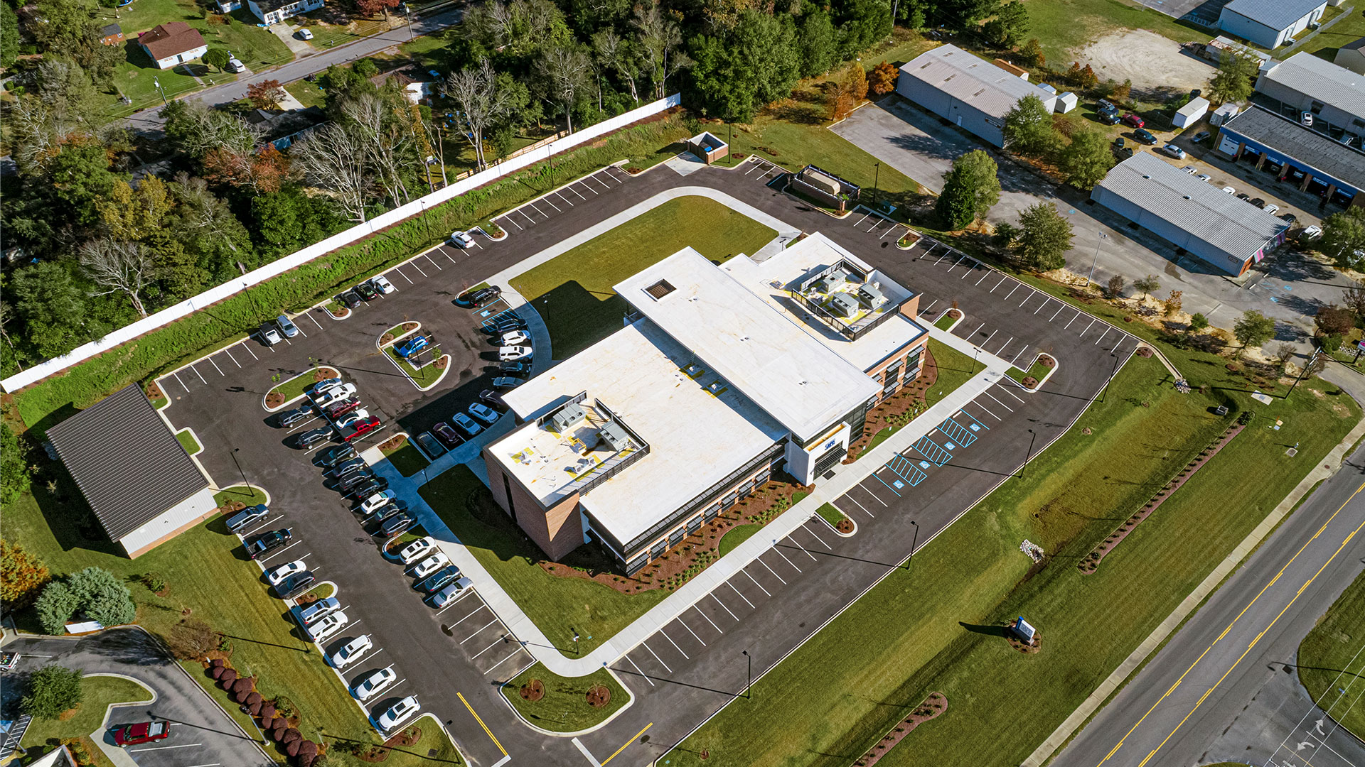 SAFE Credit Union Ops Center Exterior from Drone