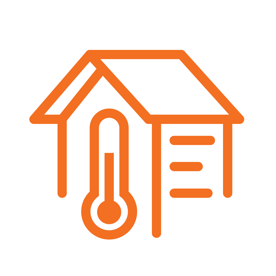 Building climate icon orange.