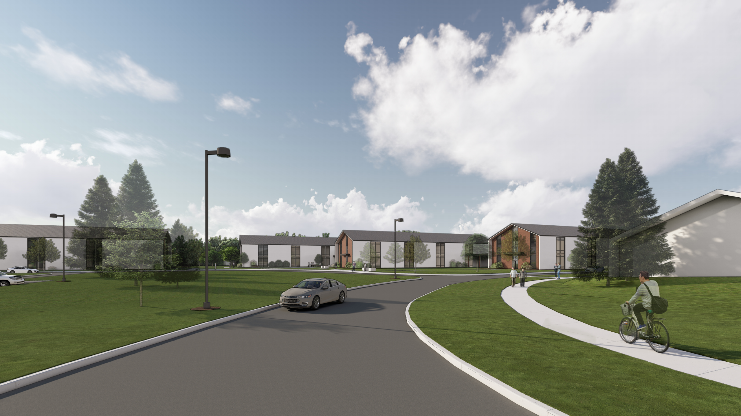 Co-op housing with traditional architecture at theological seminary.