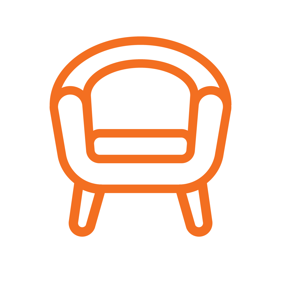 Furniture specification icon orange.
