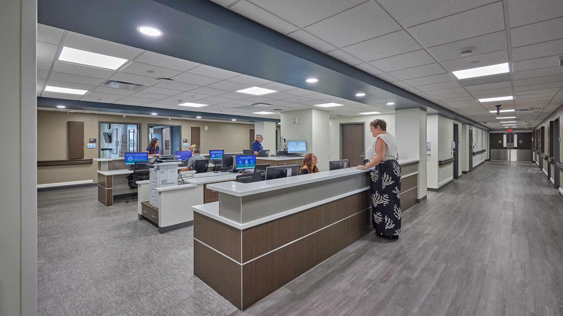 Pediatric unit nurses station.