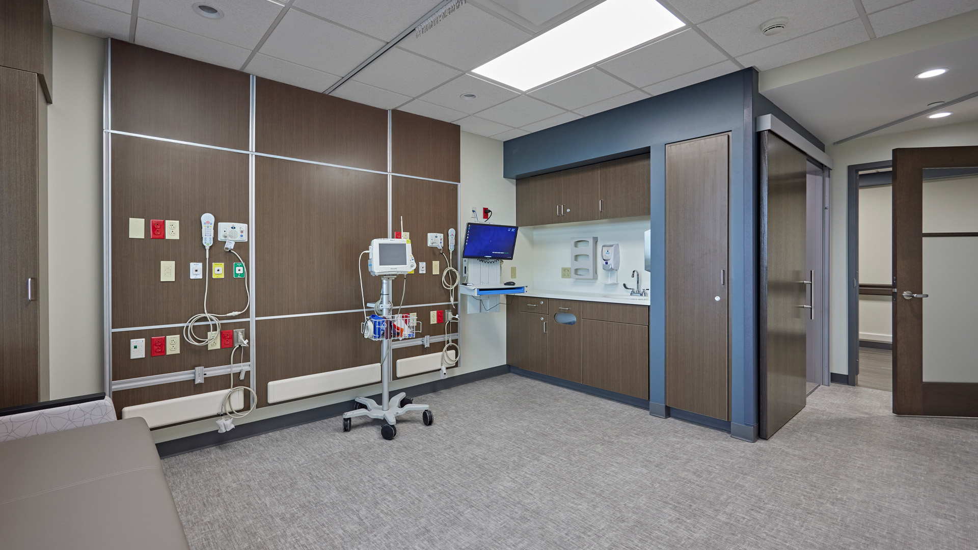 Pediatric unit patient room.