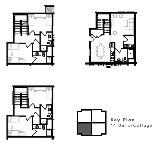 Community cottage concept interior layout