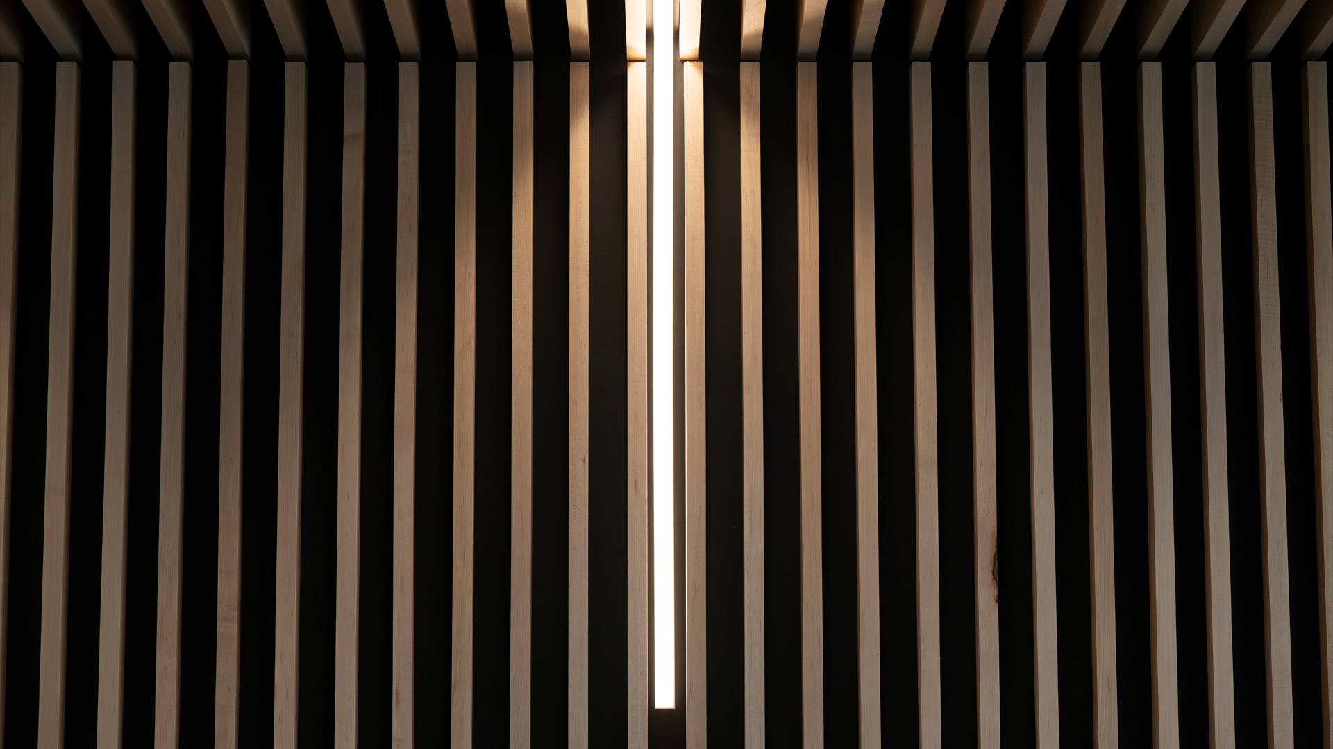 Greenway Bank interior lighting and wood panels.
