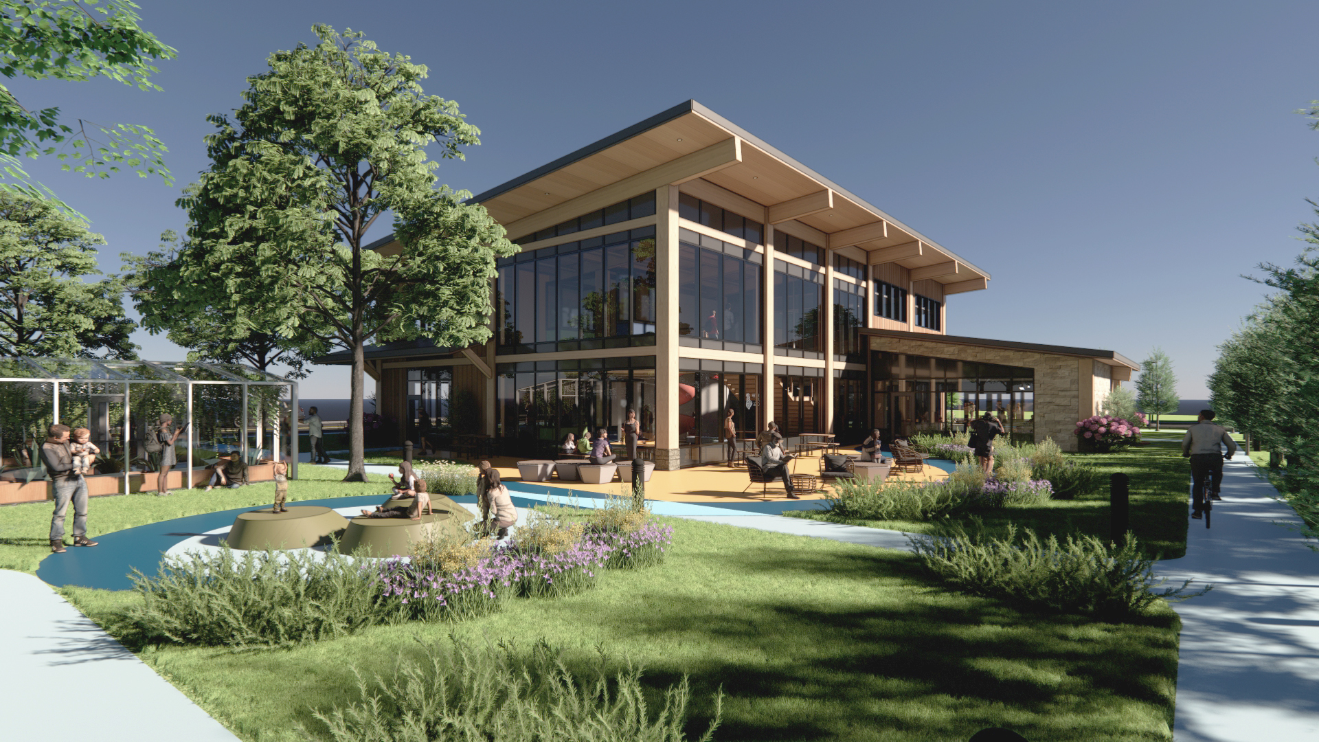 DC Intern Project, Center Lake Lodge in Warsaw, Indiana, North West exterior render.