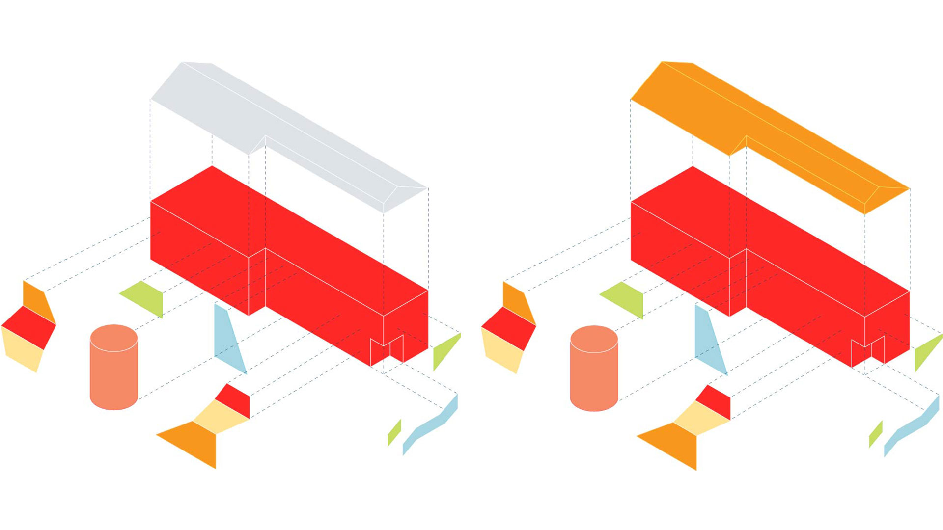 Sunny Schick Camera Shop building concept reform axon for Re:Form international design competition.