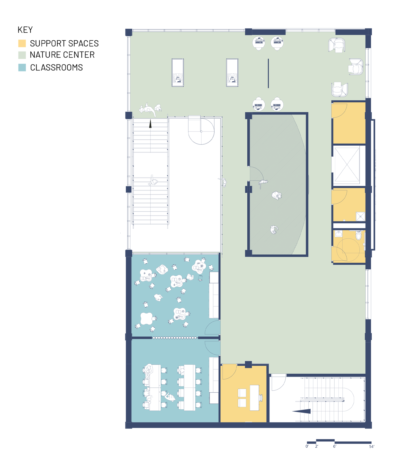 DC Intern Project, Center Lake Lodge in Warsaw, Indiana, Second-level floor plan.