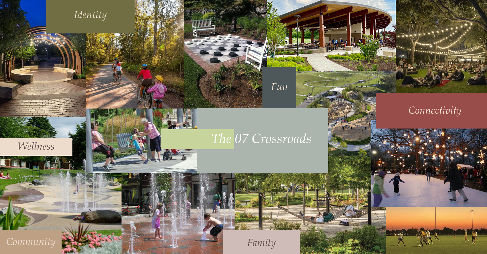 College of colors, words, and images made by the Design Collaborative 2025 fall interns.