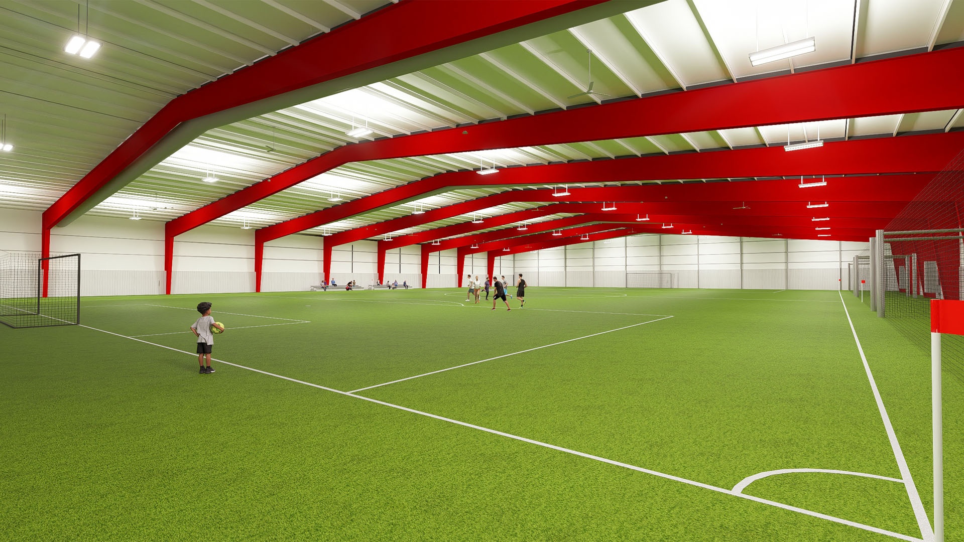 Design Rendering of the Grace College Fieldhouse interior field.