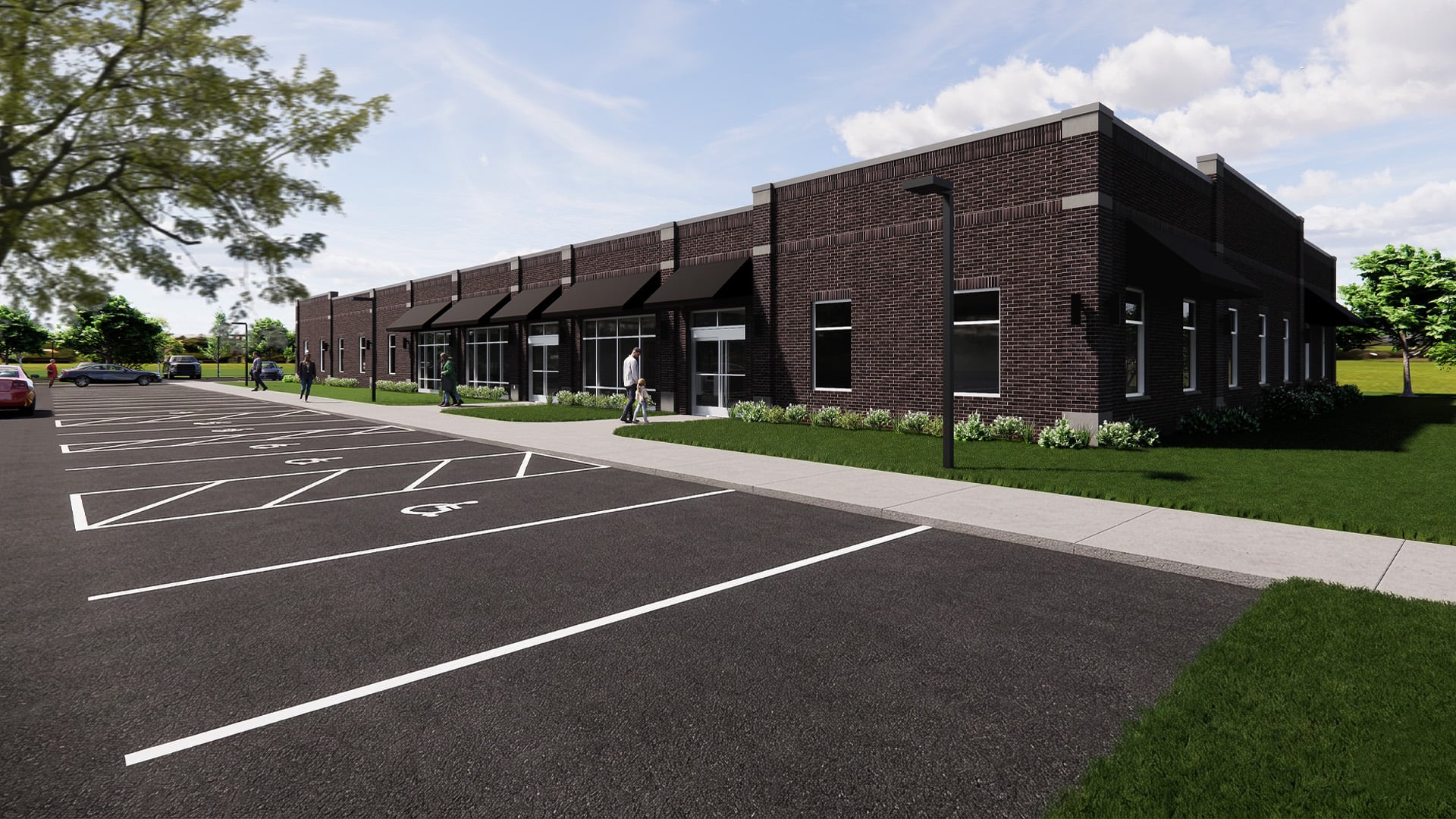 Exterior design rendering of Corewell Health South Haven ICC.